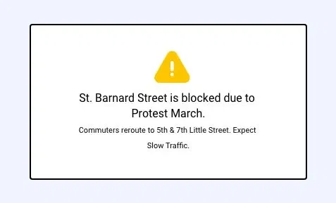 Emergency message display Emergency message display