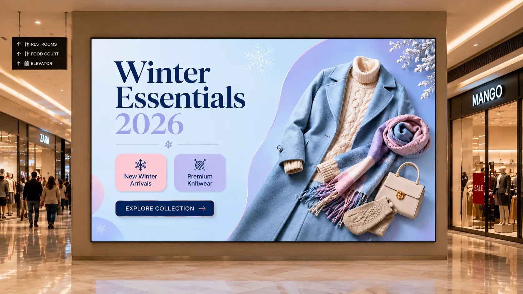 Shopping mall digital signage displays Shopping mall digital signage displays