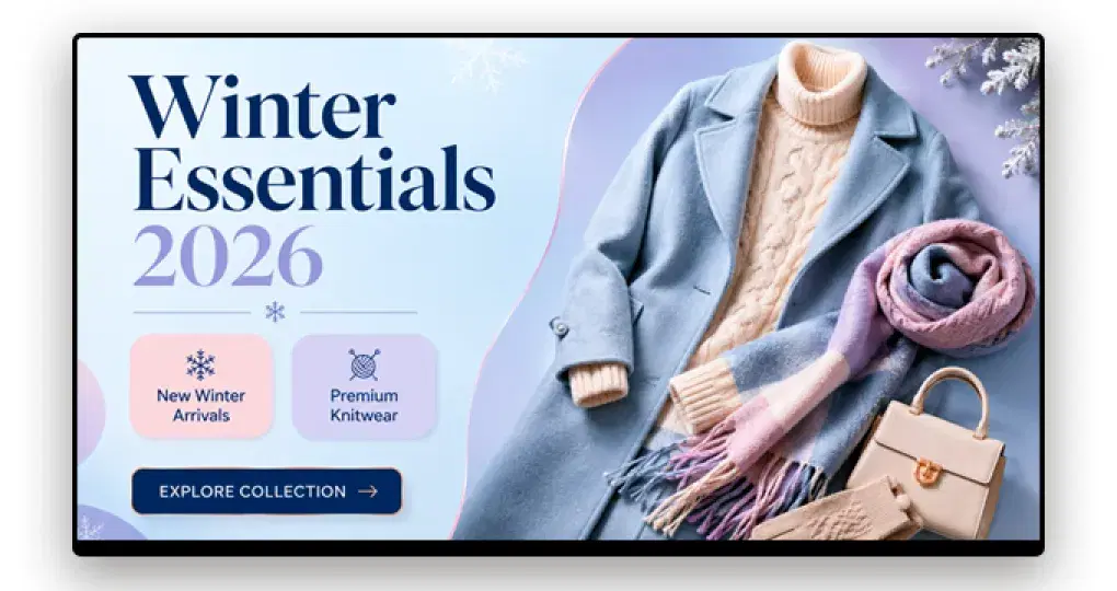 Winter fashion digital signage ideas for retail stores Winter fashion digital signage ideas for retail stores