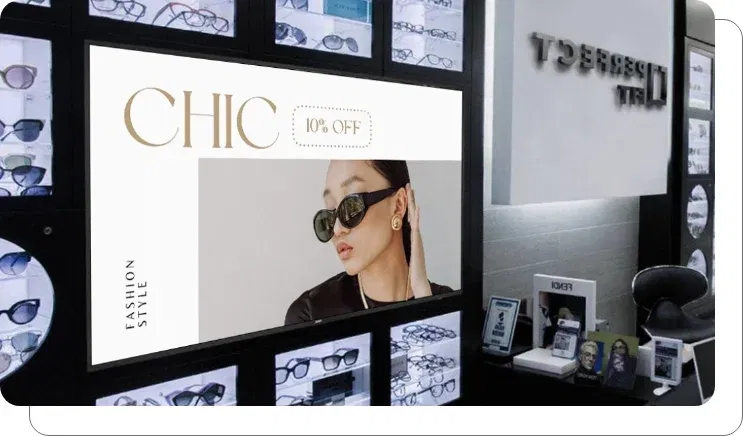 An office digital screen wth a welcome onboard message An office digital screen wth a welcome onboard message