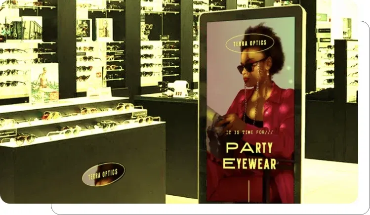 Company traction on an office digital signage screen Company traction on an office digital signage screen