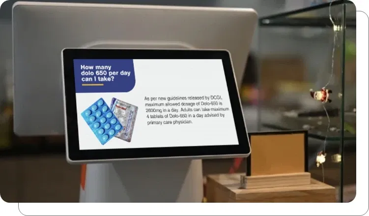 Digital signage displaying safety and compliance information Digital signage displaying safety and compliance information