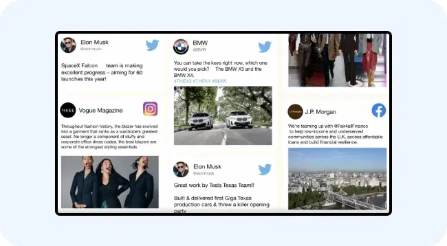 Digital signage displaying social media integration Digital signage displaying social media integration