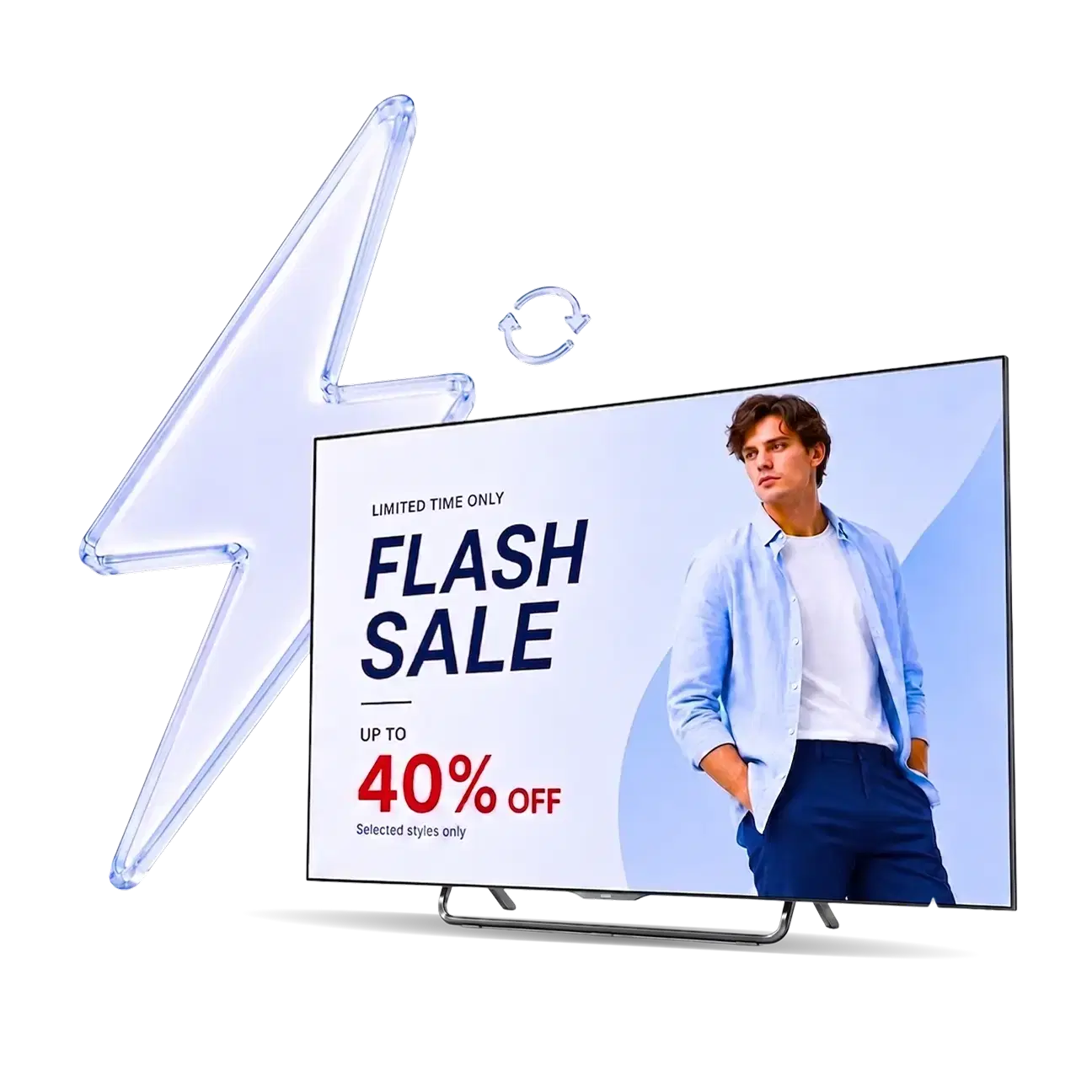 Pickcel pushing a flash sale from the cloud to a retail store screen instantly Pickcel pushing a flash sale from the cloud to a retail store screen instantly