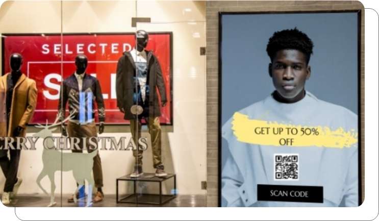 Digital signage promoting pop-up stores in shopping malls Digital signage promoting pop-up stores in shopping malls