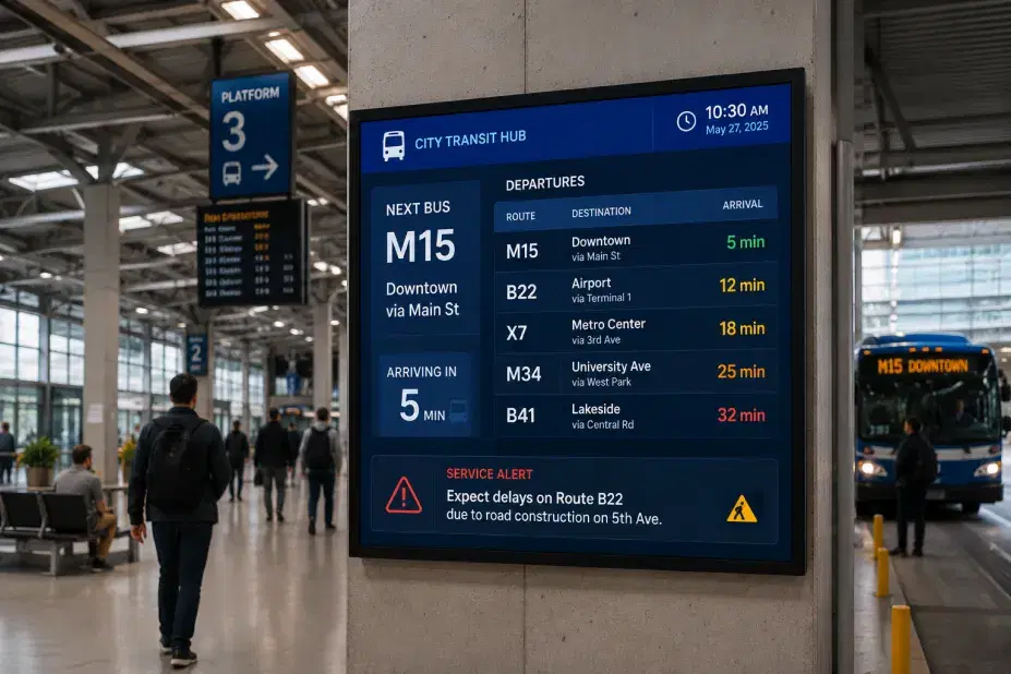 Transportation Digital Signage Software Transportation digital signage across transit networks