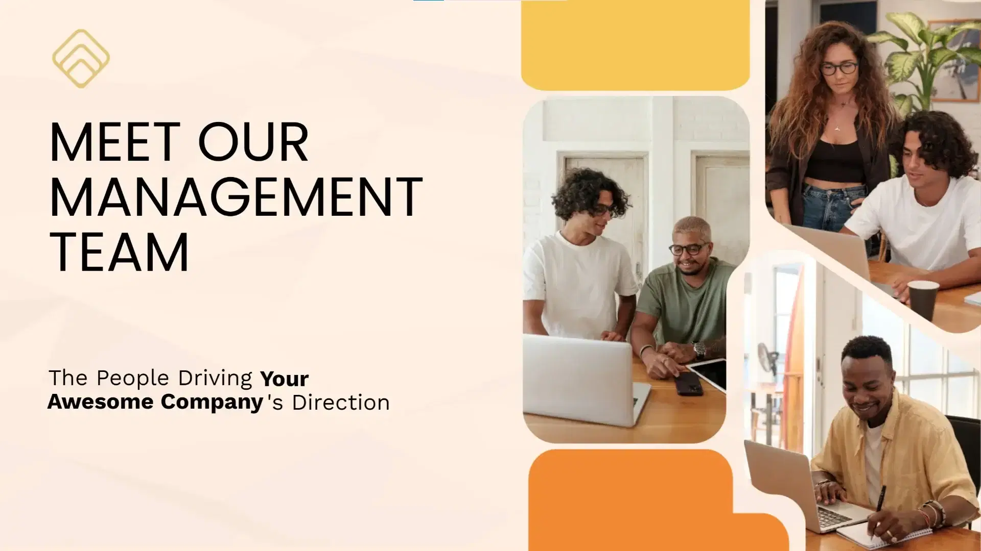 An ad showing a corporate management team for branding An ad showing a corporate management team for branding