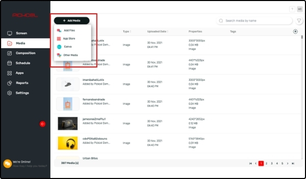 Upload product images to Pickcel media library Upload product images to Pickcel media library