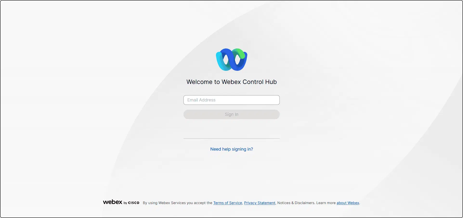 Webex Control Hub login Webex Control Hub login