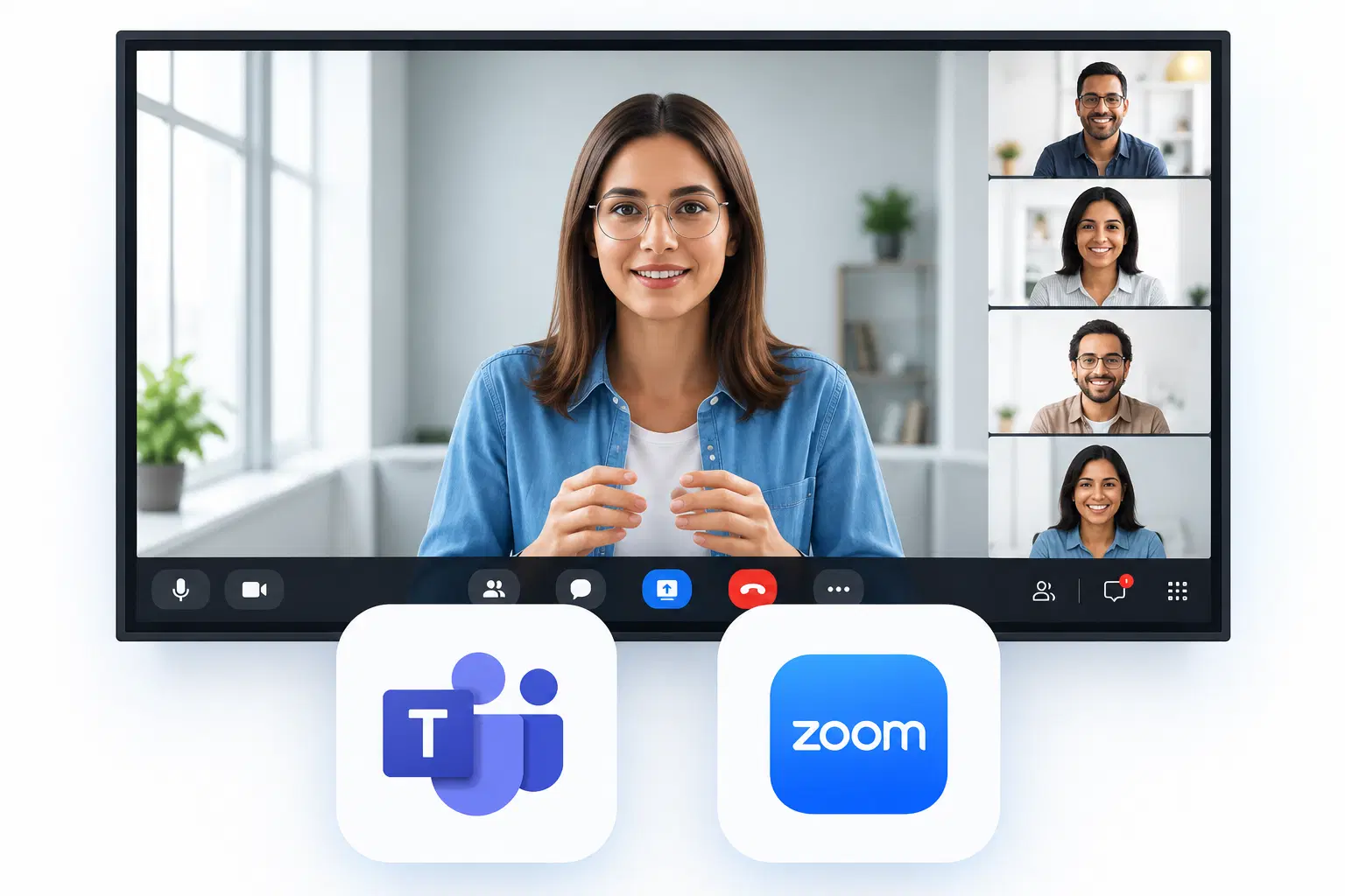 Live meeting content on a workplace display