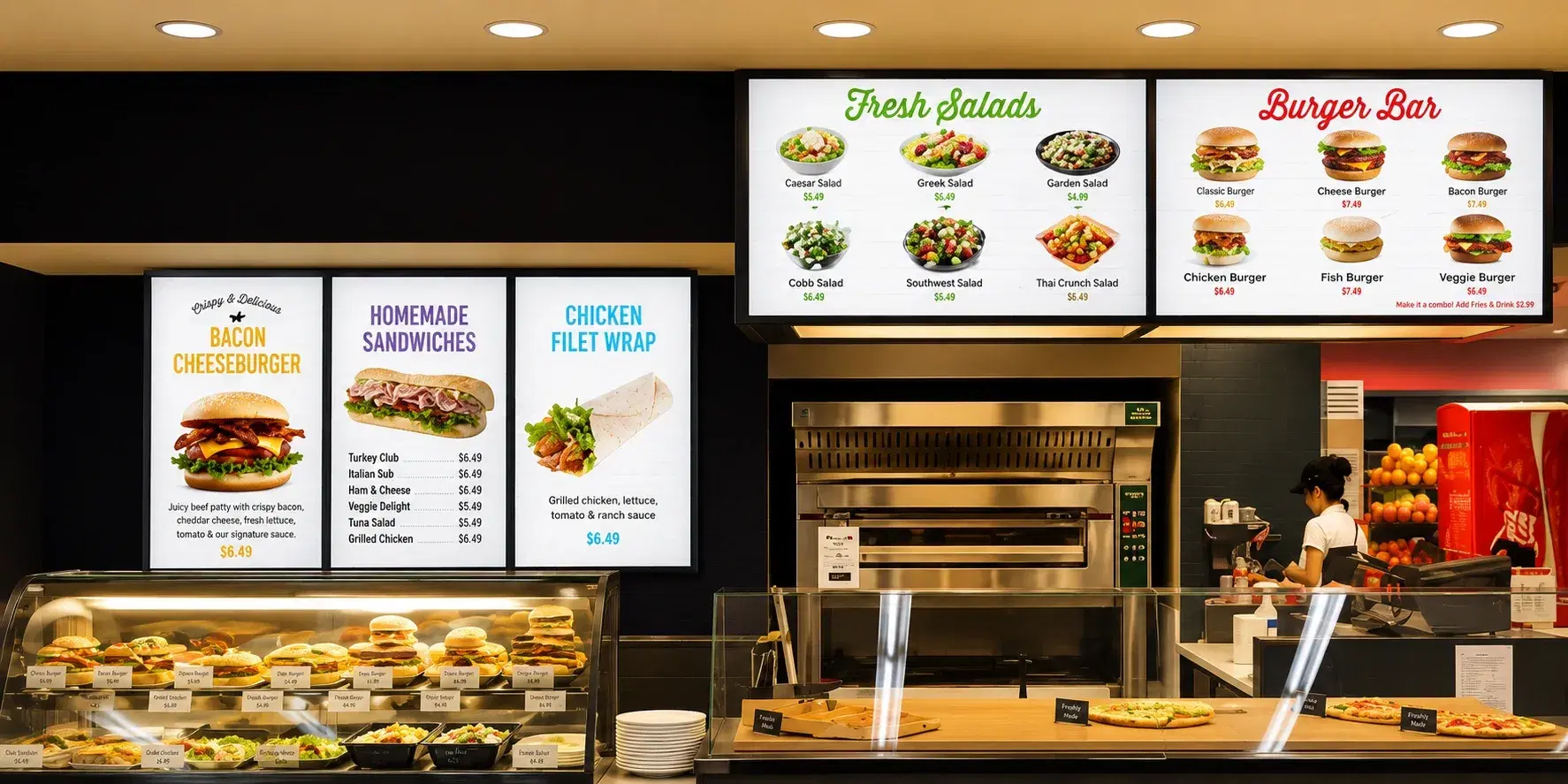 Digital menu board for food courts Digital menu board for food courts