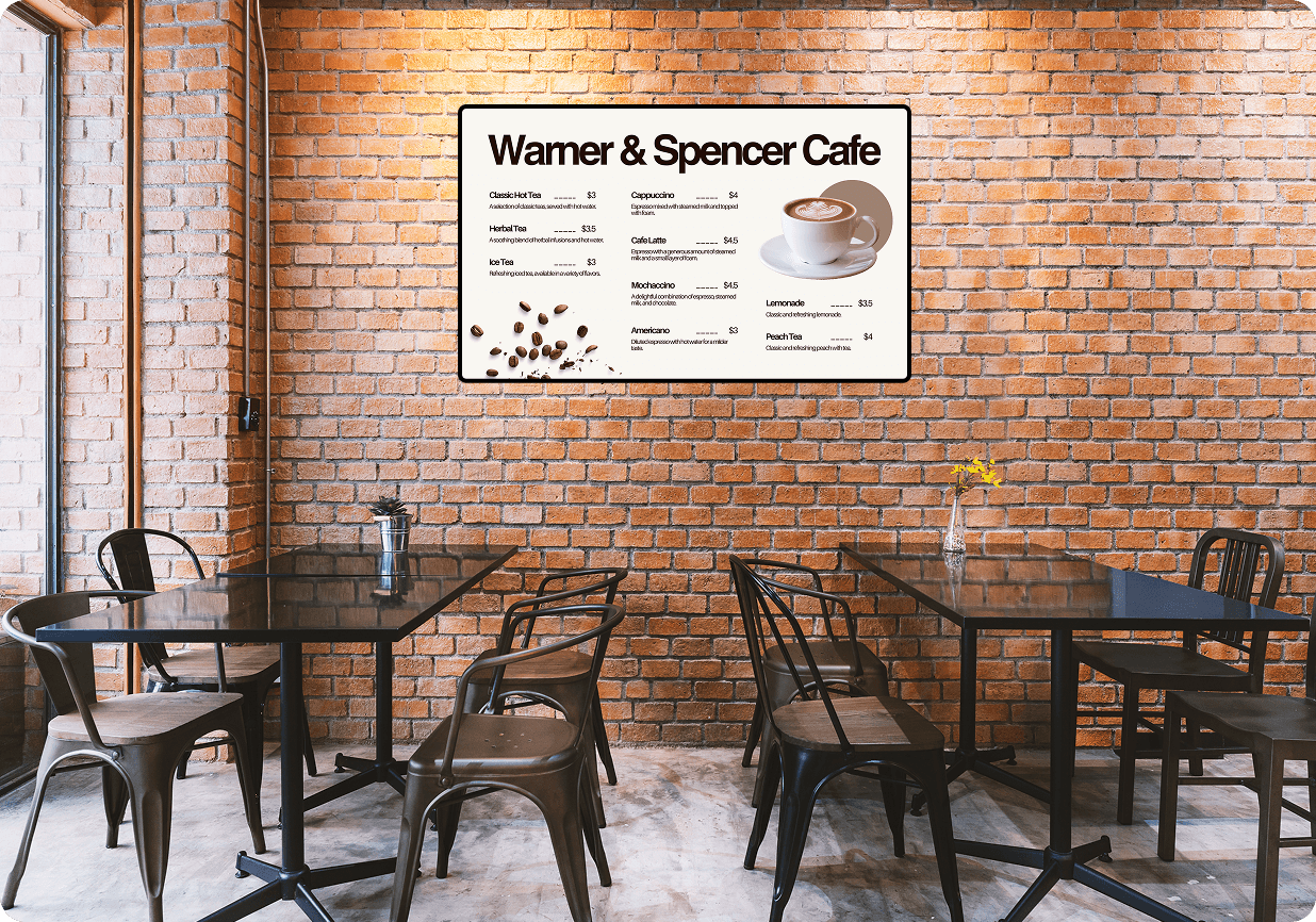 Engage Customers with Dynamic Visuals Engage Customers with Dynamic Visuals digital menu board feature