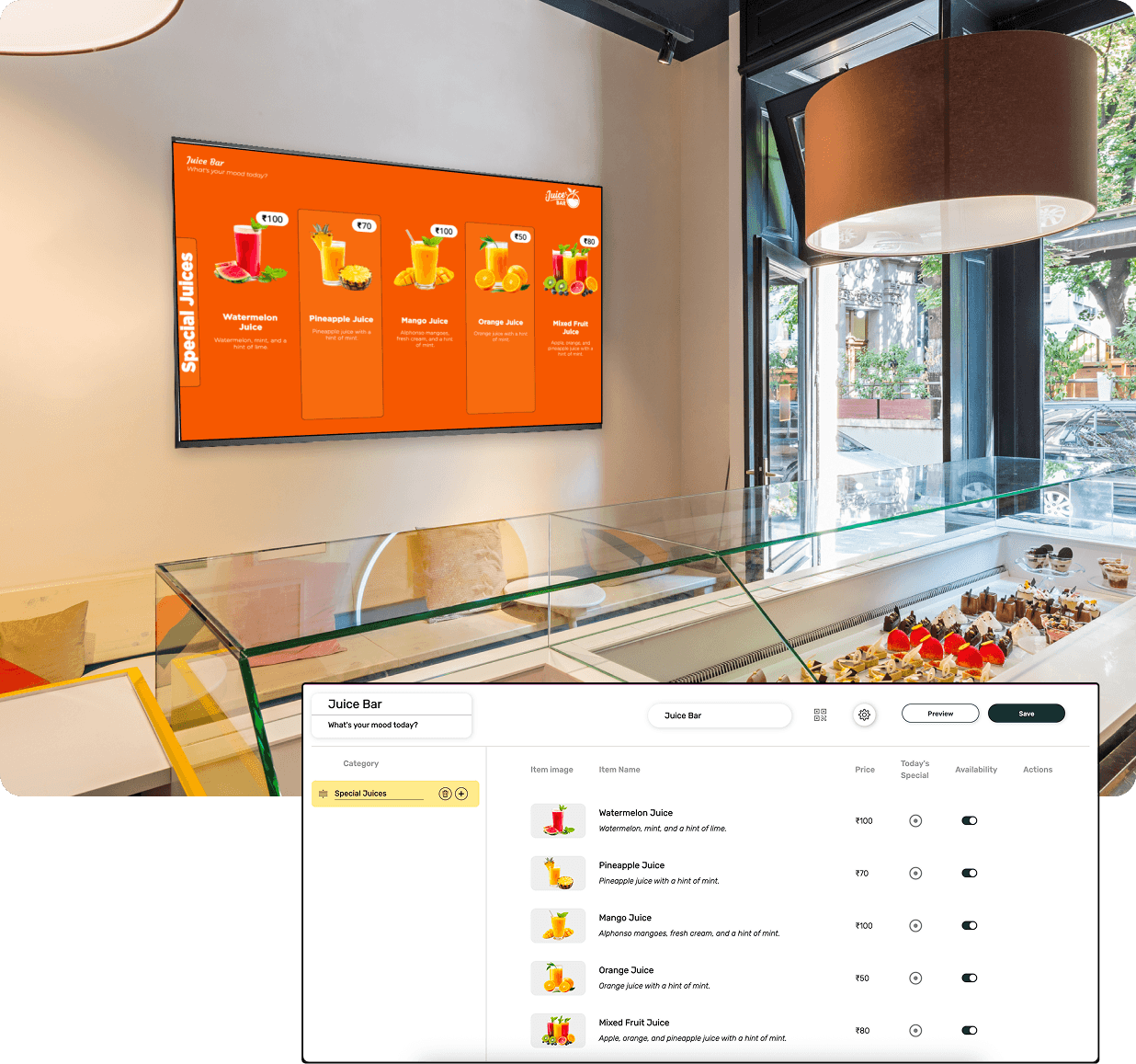 Simple Setup and Customization Simple Setup and Customization digital menu board feature