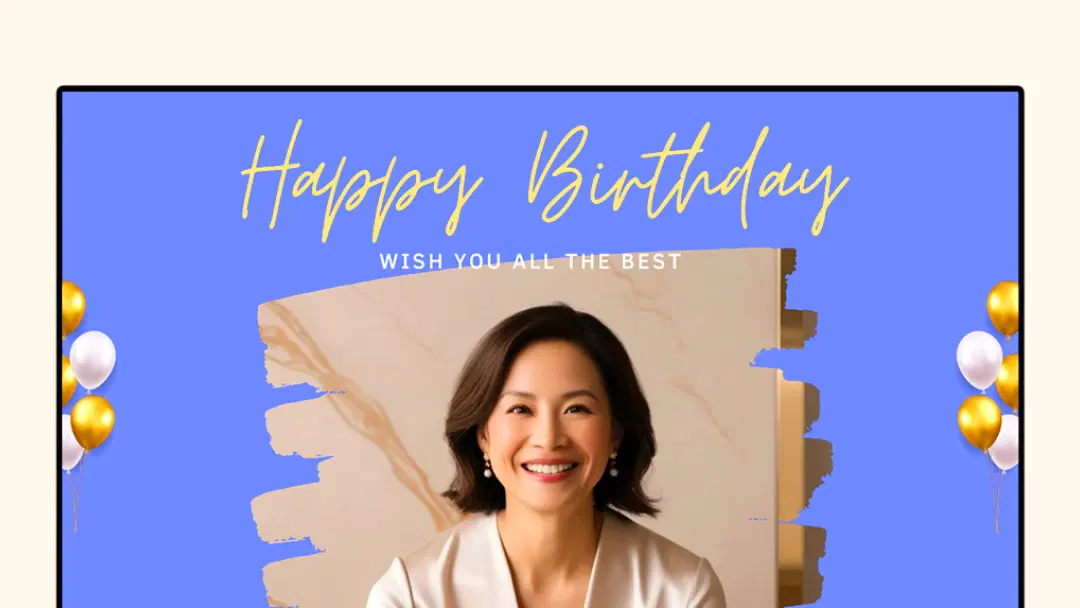 Employee announcements on screens in a break room