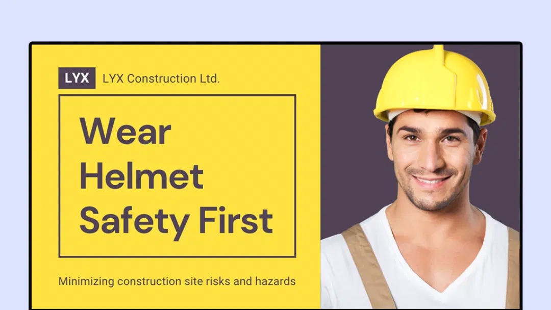 Safety notices and alerts on a digital screen