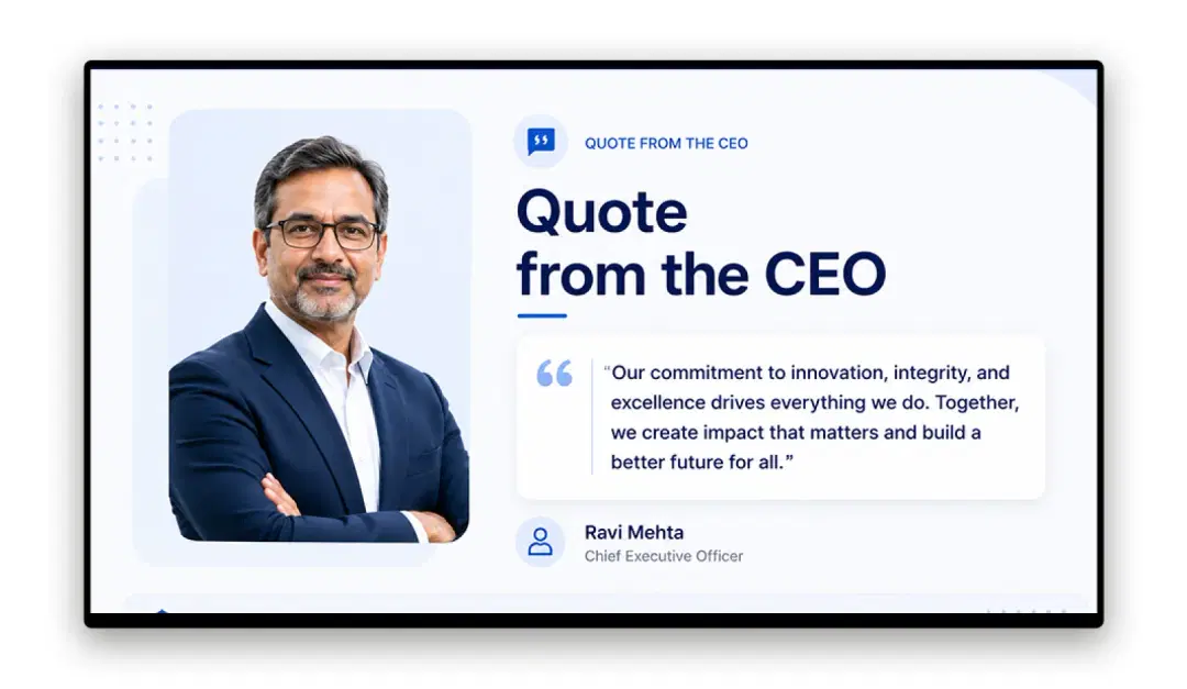 Organisational news and leadership messages on screens across sites