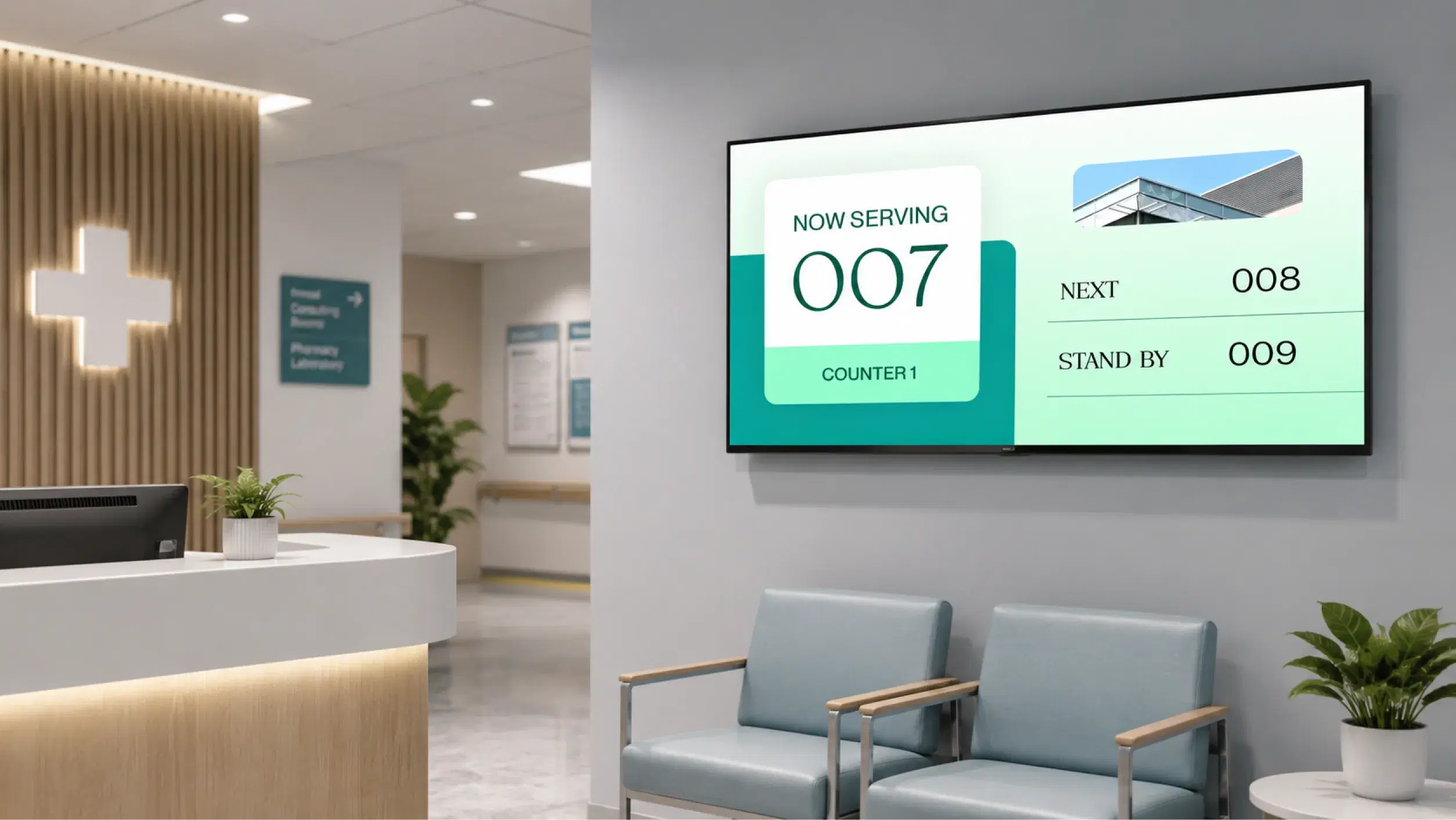 Healthcare Pickcel digital signage dashboard showing healthcare employee communication content on hospital ward screens