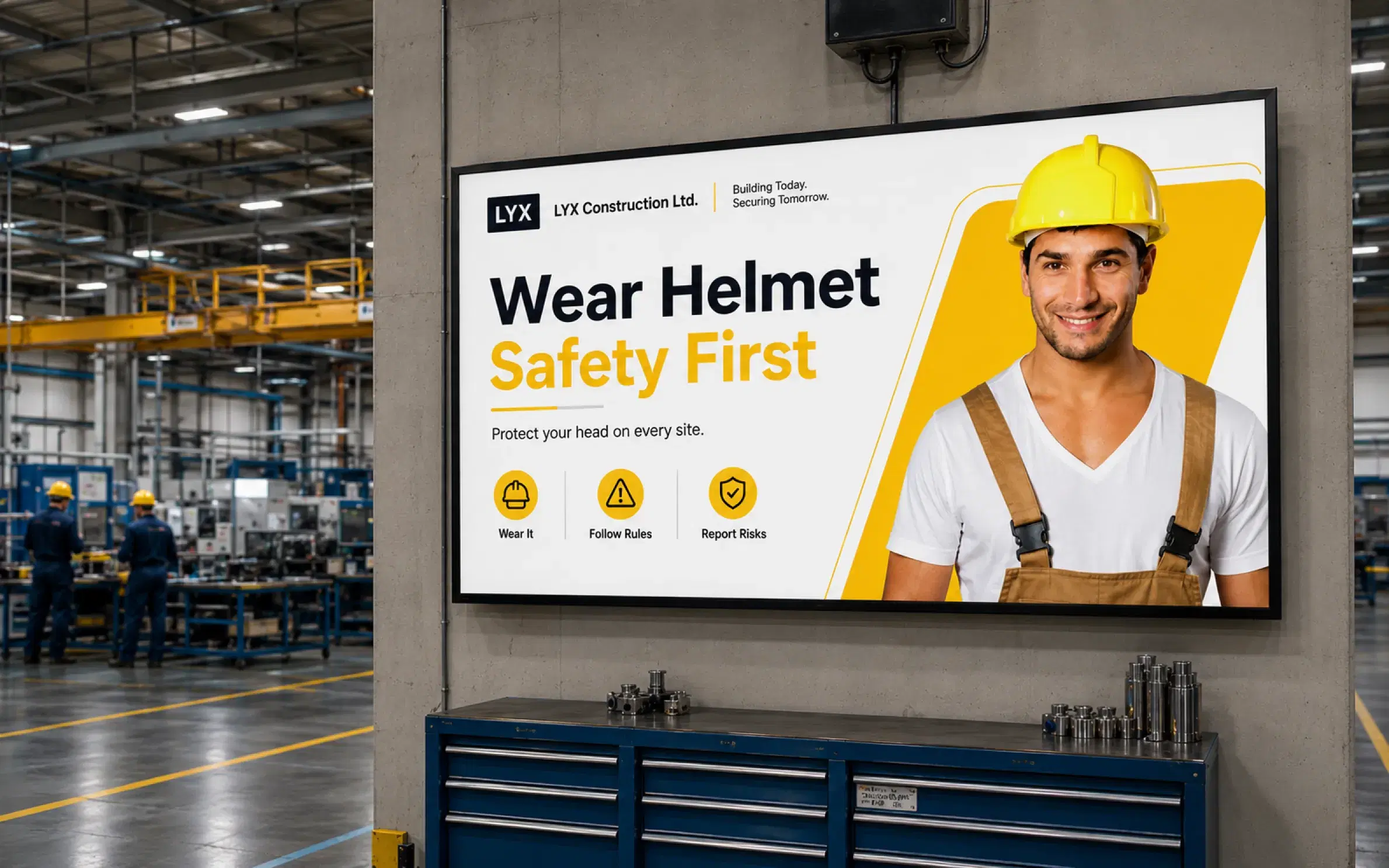 Manufacturing Pickcel frontline worker communication dashboard for manufacturing facilities