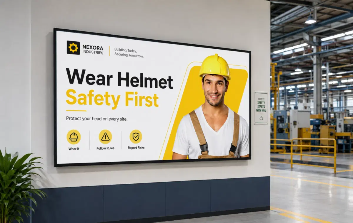 Manufacturing digital signage on factory floor