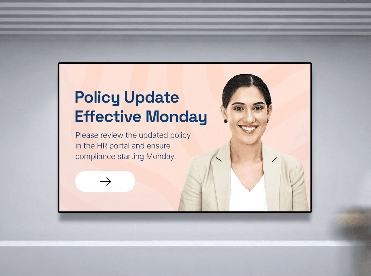 Corporate digital signage for internal communication Corporate digital signage for internal communication