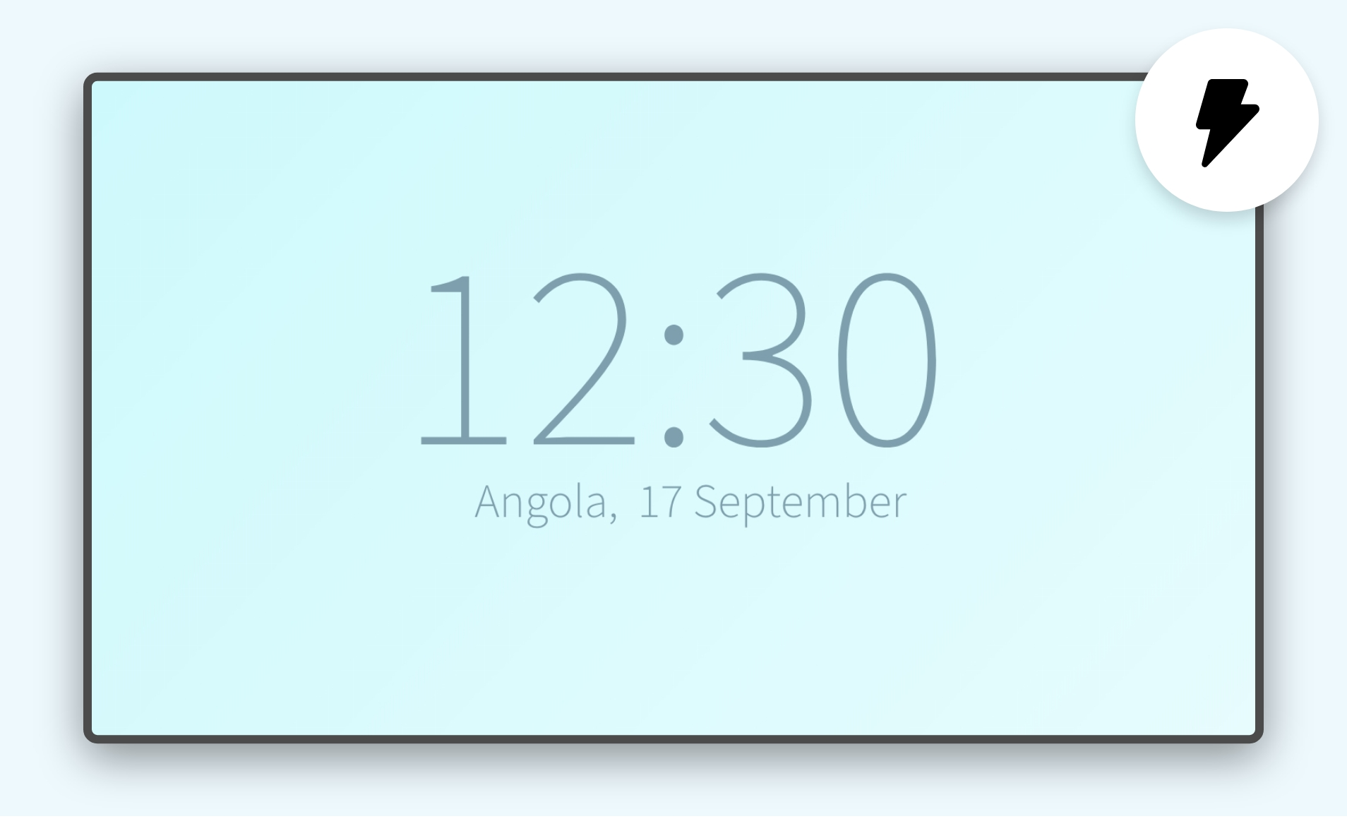 Clock app edit screen to preview quick changes in background color or text color or timezones or country.