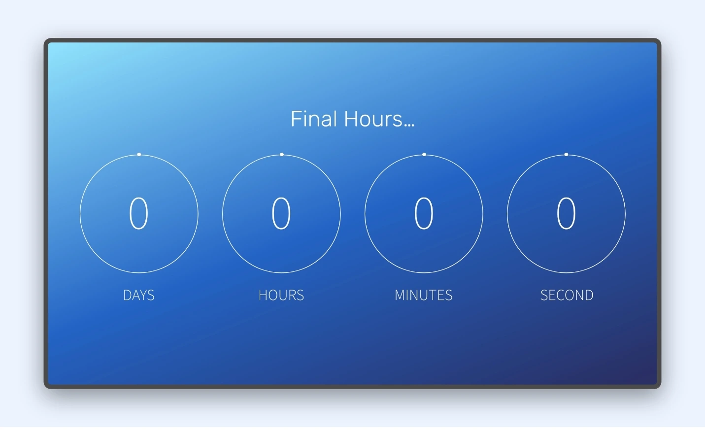 Countdown Timer app feed preview showing timer along custom text as Final Hours.