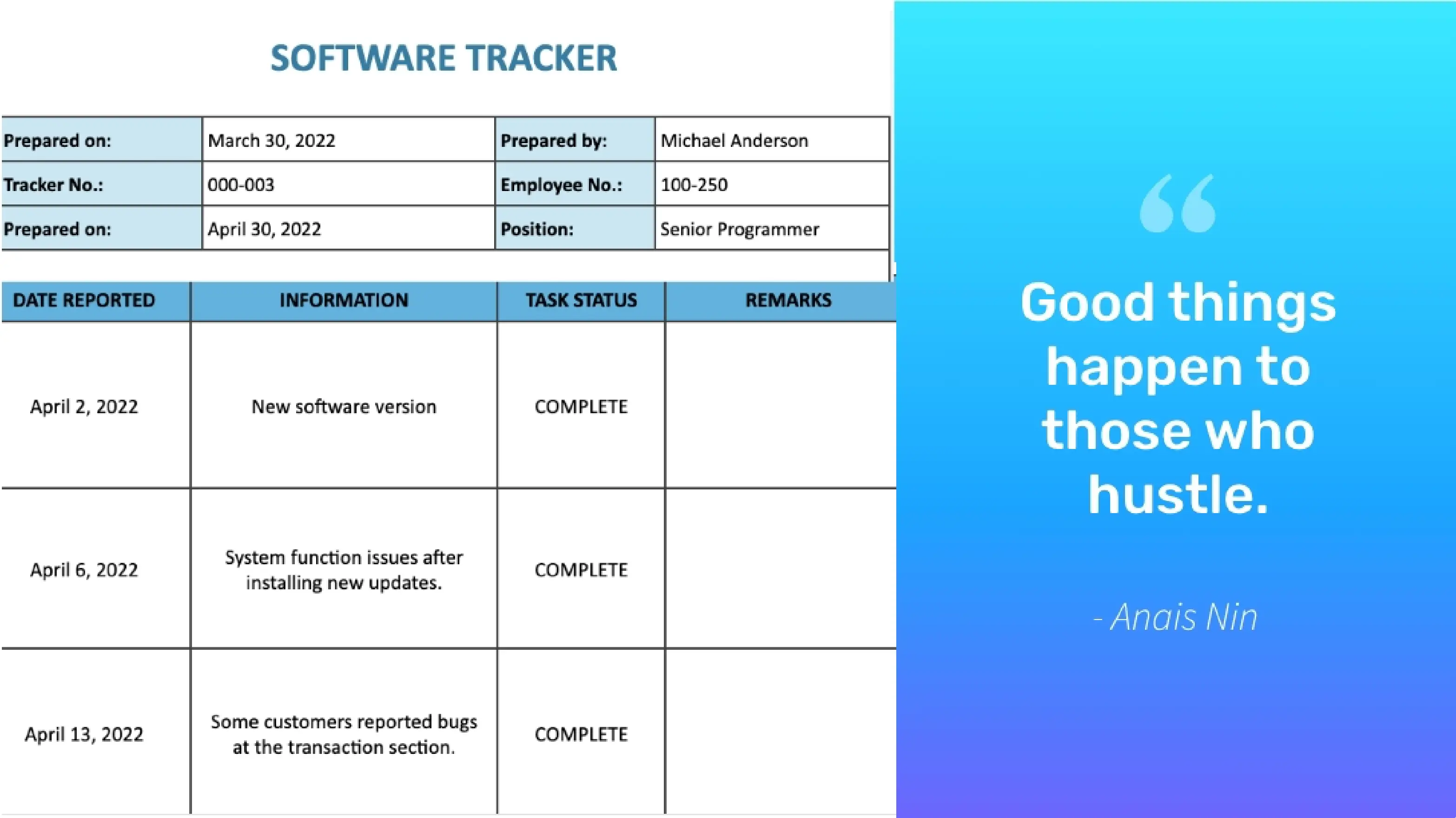 digital signage software interface showing composition layout with Google Sheets app and Quotes app contents