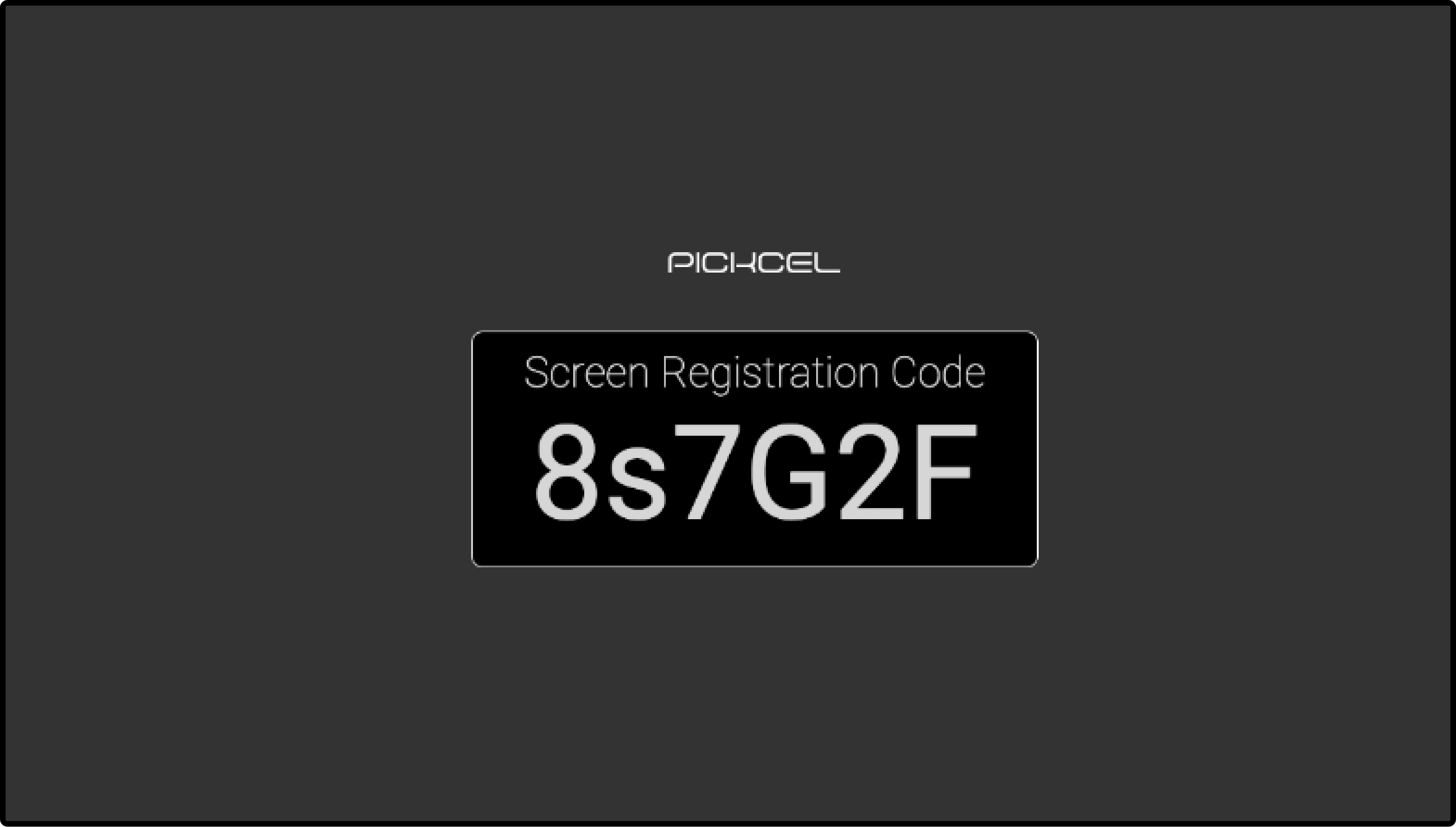 step 2 digital signage software interface showing screen registration code to pair display with the software.