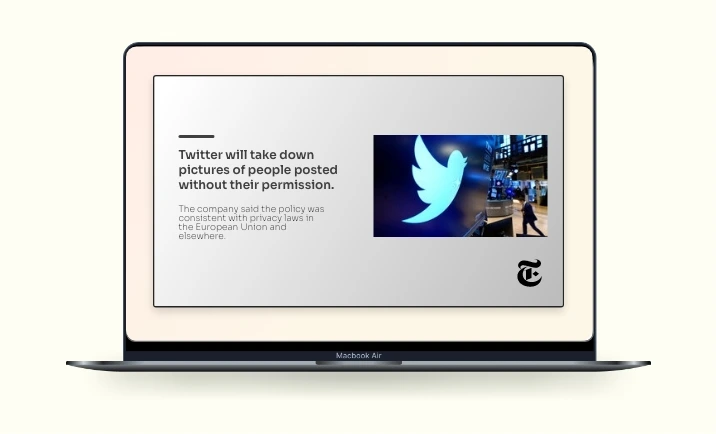 NYtimes News app preview screen to check how will the app content look in the digital signage screen before publishing