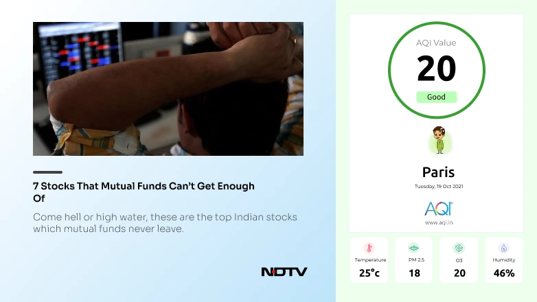 digital signage software interface showing compositon layout with AQI app and NDTV news app contents