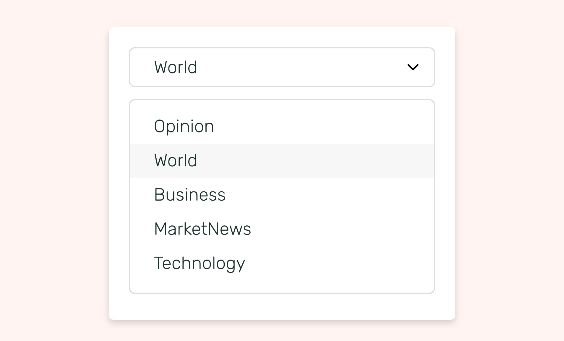 WSJ news app interface showing news topic list like Opinion, World, Business, etc., to display on digital signage screens