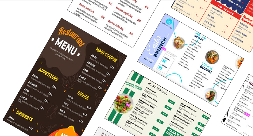 various types of digital menu board