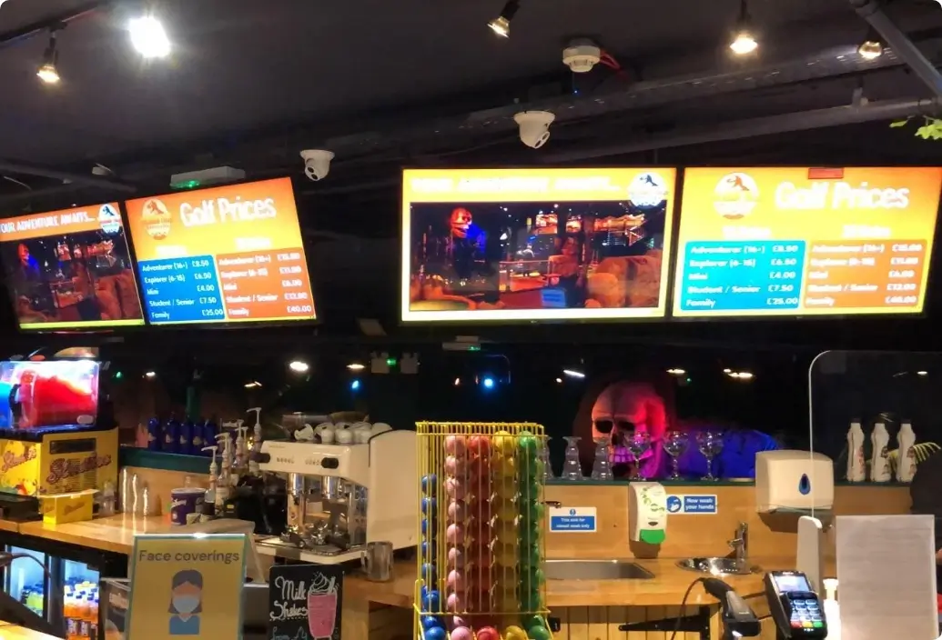 Pickcel powered Digital signage dispaly at funstation store