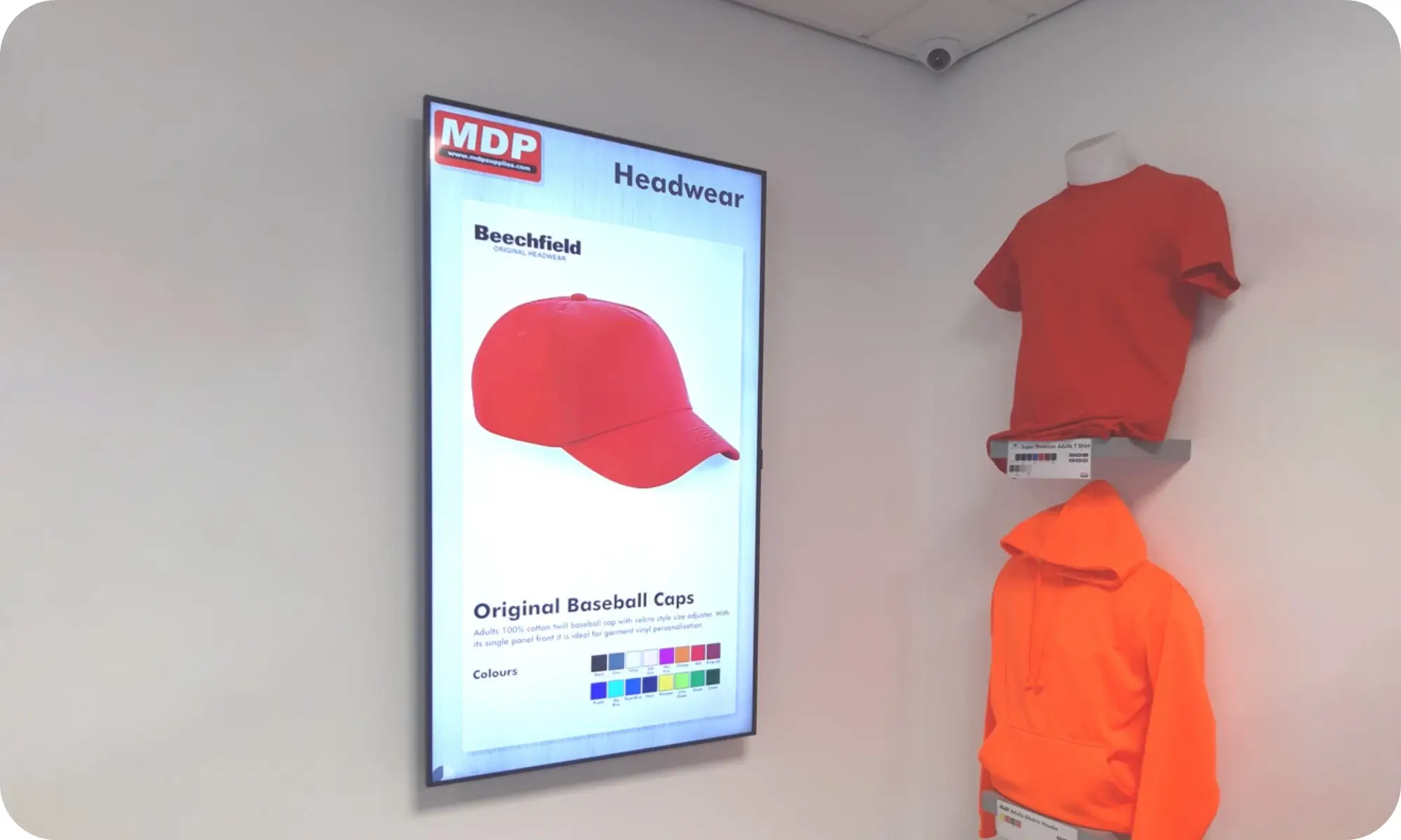 Pickcel powered Digital signage dispaly at mdp store