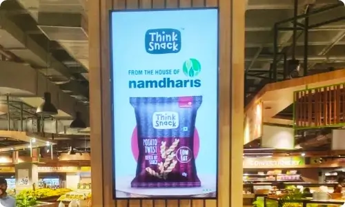 Pickcel powered Digital signage dispaly at Namdharis store