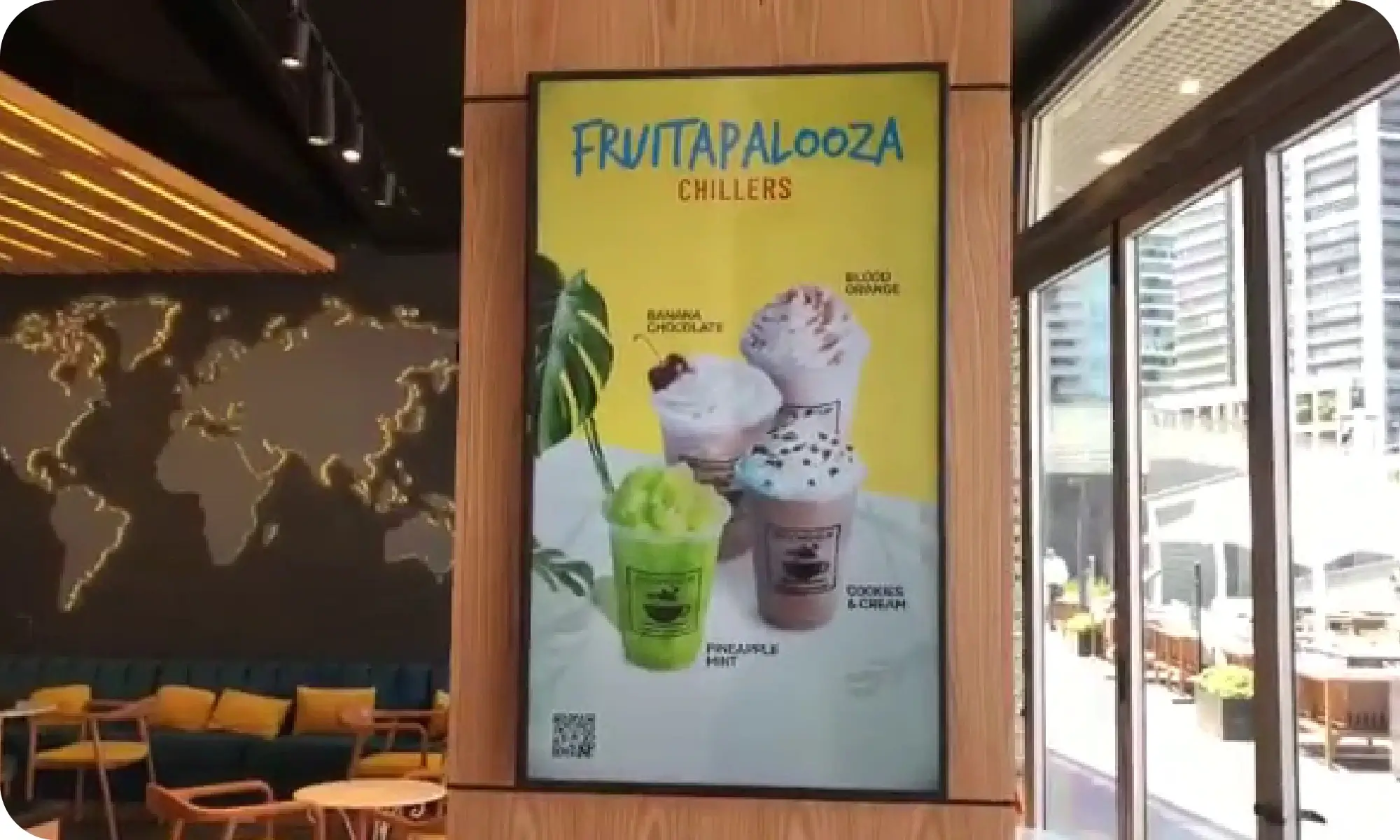 Pickcel powered Digital signage dispaly at second-cup store