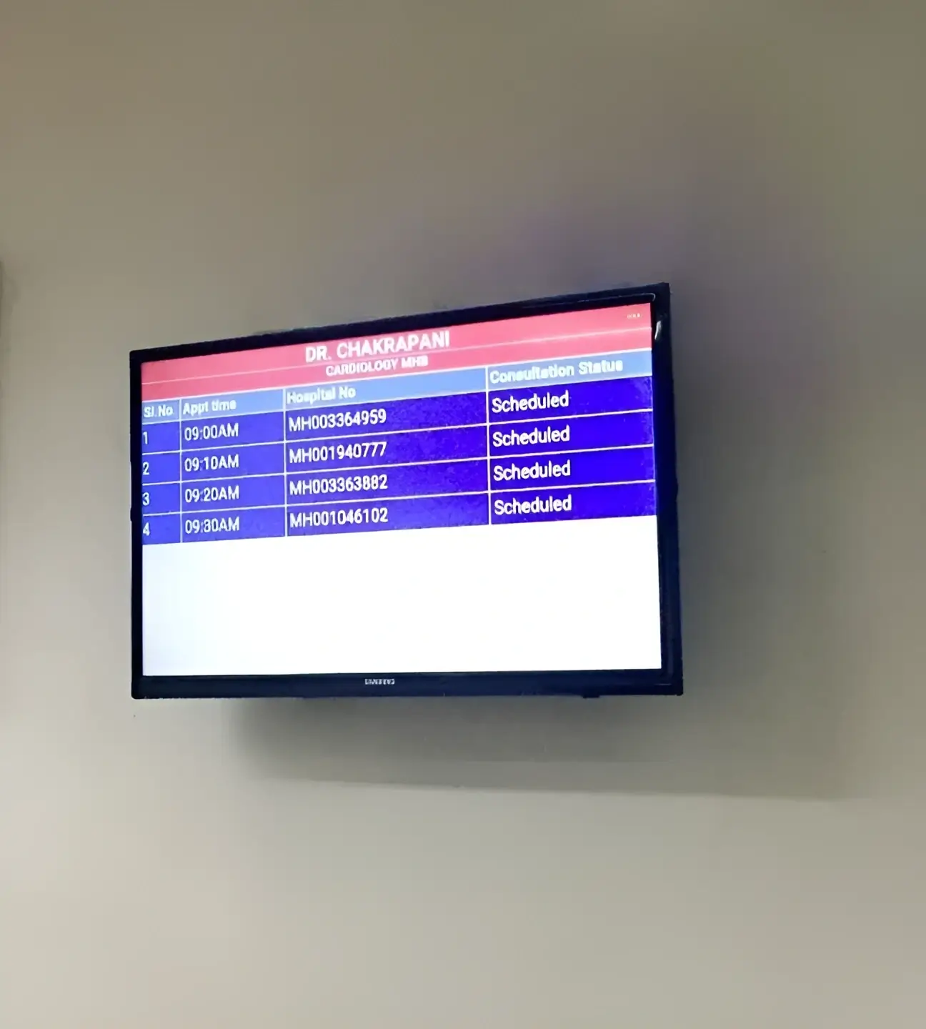 Digital signage content playing on a display at hospital lobby which is powered by Pickcel