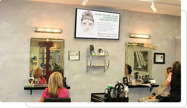 Company traction on an office digital signage screen