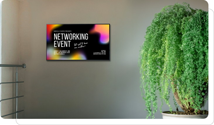 Company traction on an office digital signage screen