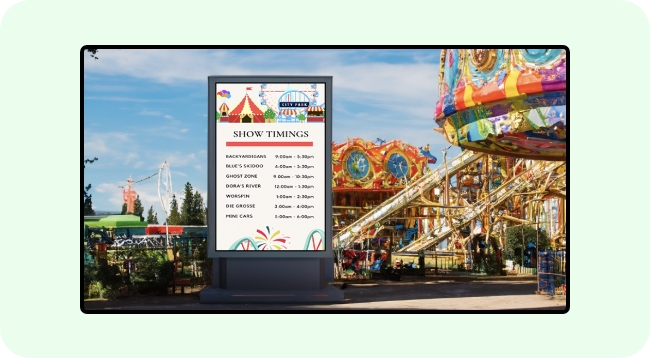 CSR activity on a digital signage screen