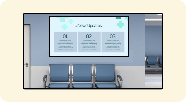 Social media feed on office digital signage screen