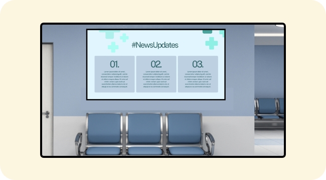 Social media feed on office digital signage screen