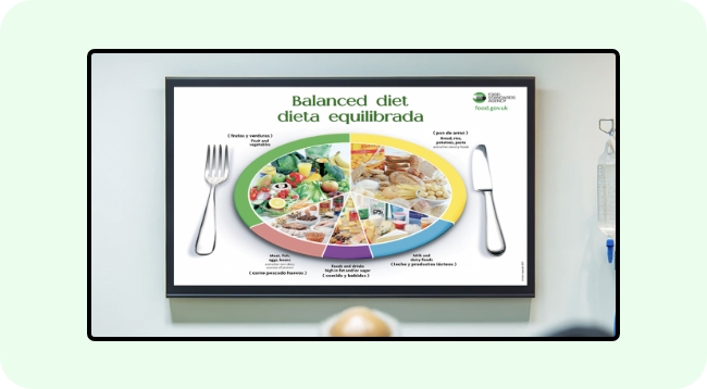 CSR activity on a digital signage screen