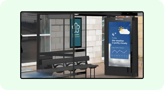 CSR activity on a digital signage screen