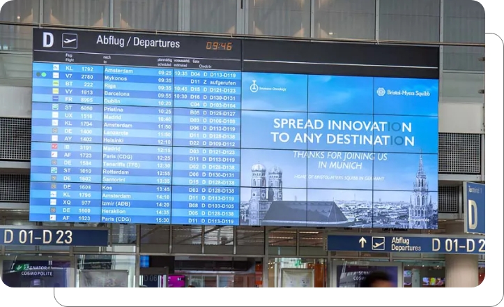 Company traction on an office digital signage screen