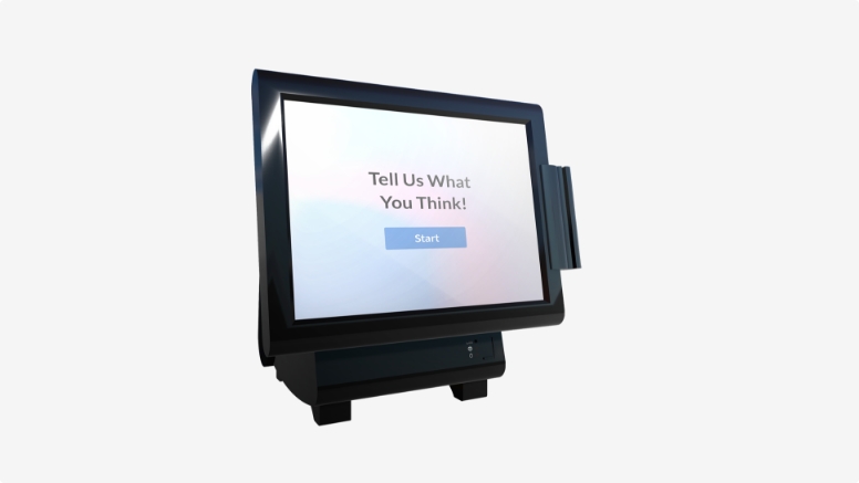 Ipad type interactive digital kiosk used as a POS device