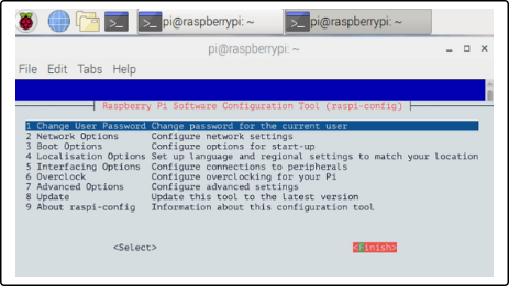 raspberry pi password setup window
