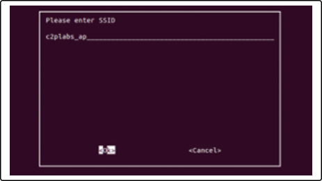 raspberry pi SSID setup window