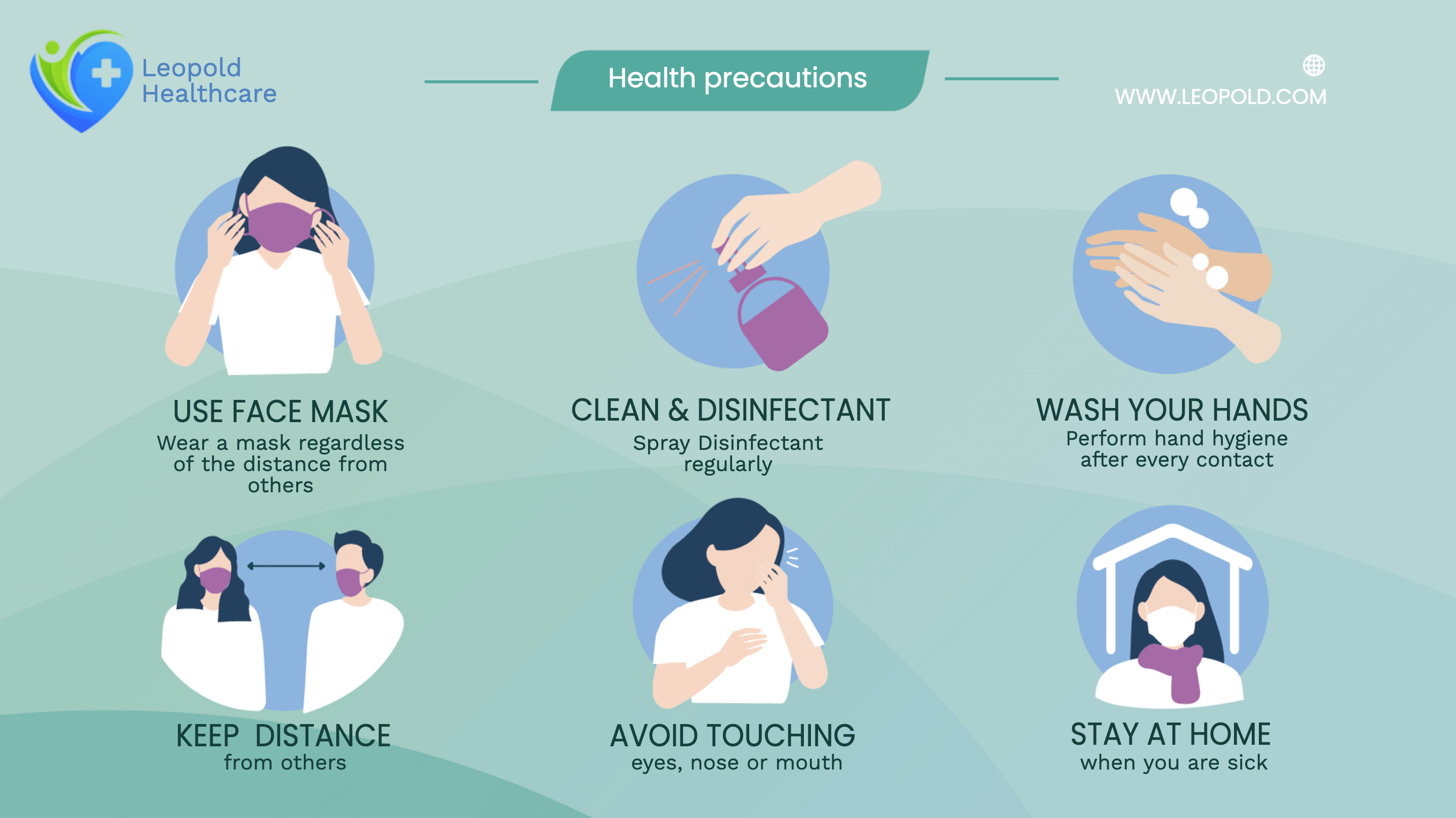 Informative Health & Hygiene Precautions Template for Hospital Visitor Lounge