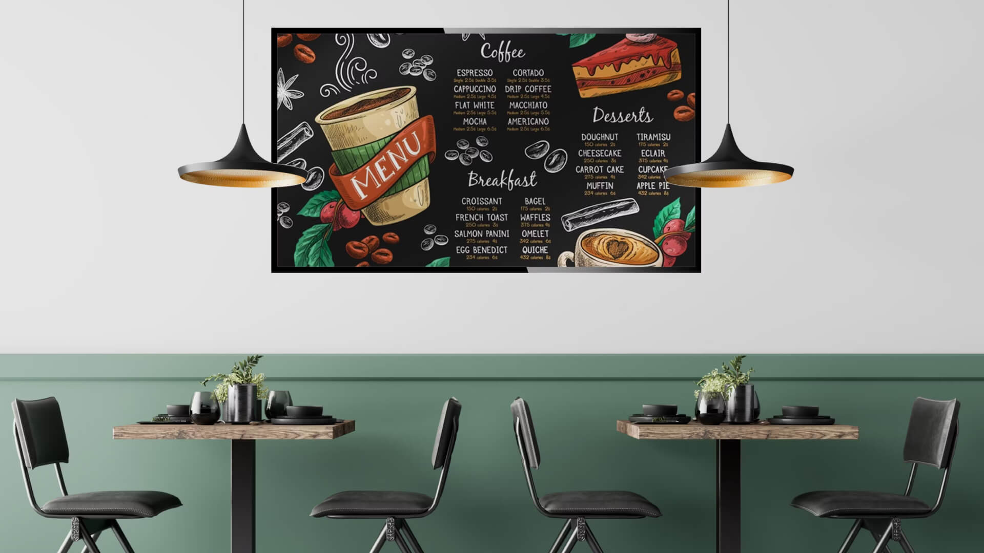  A digital menu board
